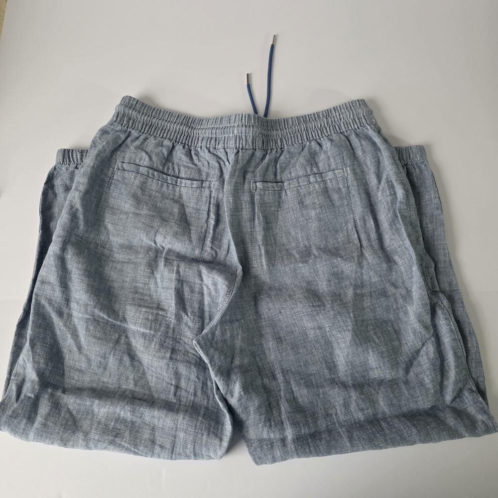 Athleta Retreat Linen Jogger Pants-Chambray Blue-Size 12 Petite 100% Linen - Picture 12 of 14